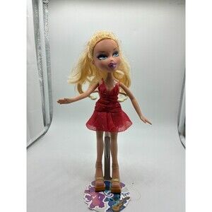 Bratz Doll Cloe with Red Glitter Dress and Tan Heels - Blonde Hair
